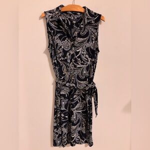 Tommy Hilfiger NWT women's sleeveless collared paisley print shirt dress